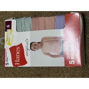 New Hanes 5 Girls Tagless Bikinis Size 6